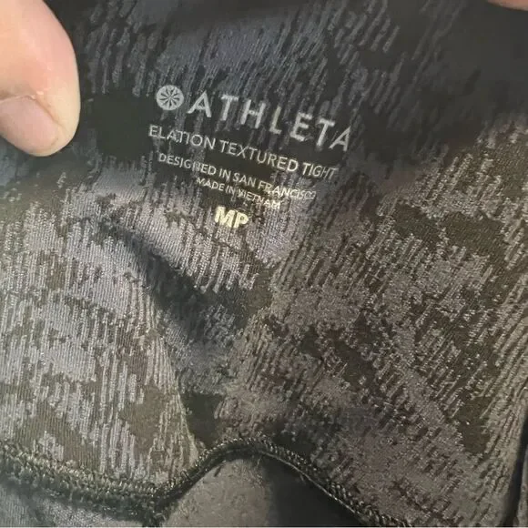 Athleta Elation Textured Tight Frosted Floral Black/ Blue SIZE MP - Picture 6 of 8